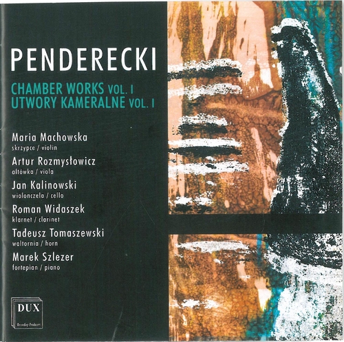 Couverture CHAMBER WORKS VOL.1 de Krzysztof PENDERECKI