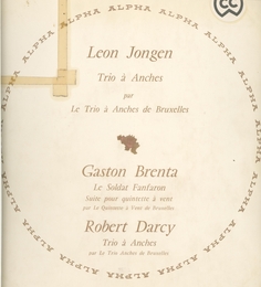 Image du média "+DARCY, JONGEN: TRIO A ANCHES SOLDAT FANFARON de Gaston BRENTA"