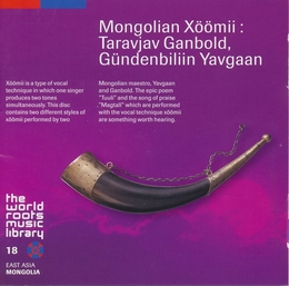 Image du média "MONGOLIAN XÖÖMII: TARAVJAV GANBOLD, GÜNDENBILIIN YAVGAAN de Taravjav GANBOLD, GÜNDENBILIIN YAVGAAN"