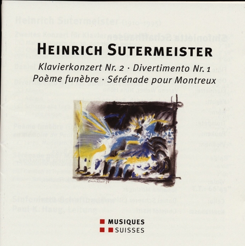 Couverture CONCERTO PIANO 2 / DIVERTIMENTO 1 / POÈME FUNÈBRE / SÉRÉNADE de Heinrich SUTERMEISTER