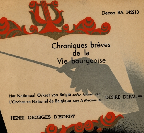 Couverture CHRONIQUES BREVES DE LA VIE BOURGEOISE de Henri Georges D'HOEDT