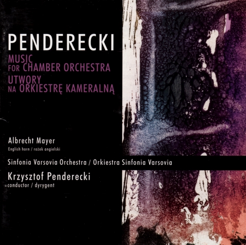 Couverture MUSIC FOR CHAMBER ORCHESTRA de Krzysztof PENDERECKI