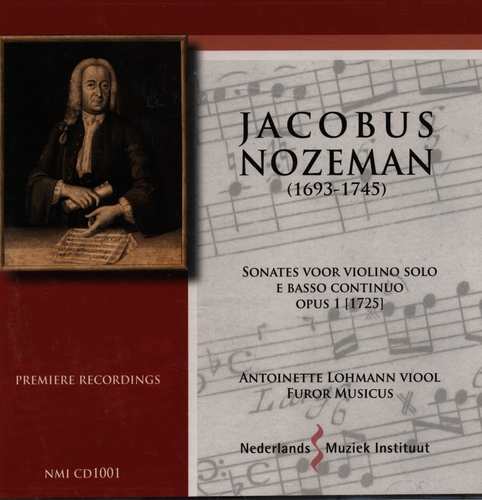 Couverture SONATES VOOR VIOLINO SOLO E BASSO CONTINUO OP.1 (1725) de Jacob NOZEMAN