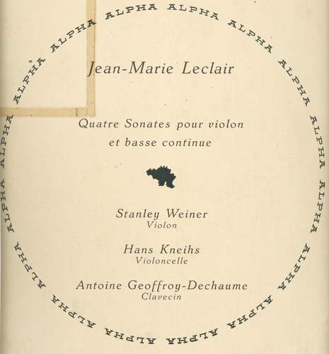 Couverture SONATES VIOLON ET B.C. OP.5:6,10,11 /OP.9:3 de Jean-Marie LECLAIR