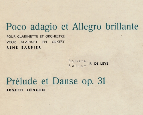 Couverture POCO ADAGIO ET ALLEGRO BRILLANTE (+JONGEN: PRELUDE ET DANSE) de René BARBIER