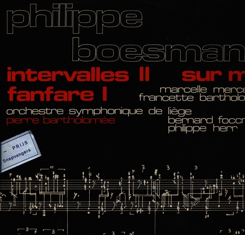 Couverture INTERVALLES II / FANFARE I / SUR MI de Philippe BOESMANS