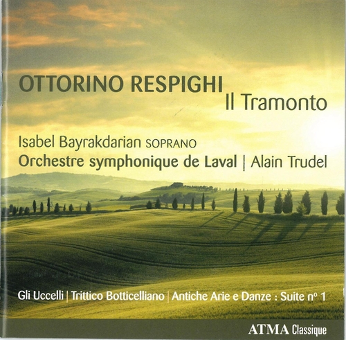 Couverture TRAMONTO (IL)/ GLI UCCELLI/ TRITTICO BOTTICELLIANO/ ANTICHE de Ottorino RESPIGHI