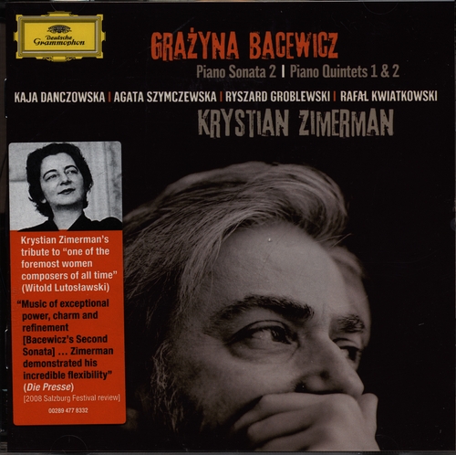 Couverture QUINTETTE CLAVIER 1,2 / SONATE PIANO 2 de Grazyna BACEWICZ