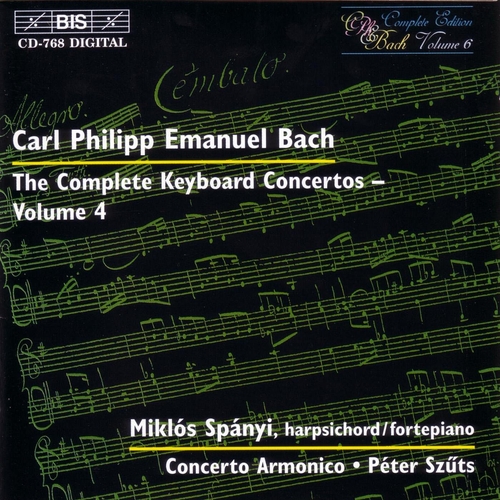 Couverture CONCERTO CLAVIER VOL.4: WQ.9,13,17 de Carl Philipp Emanuel BACH