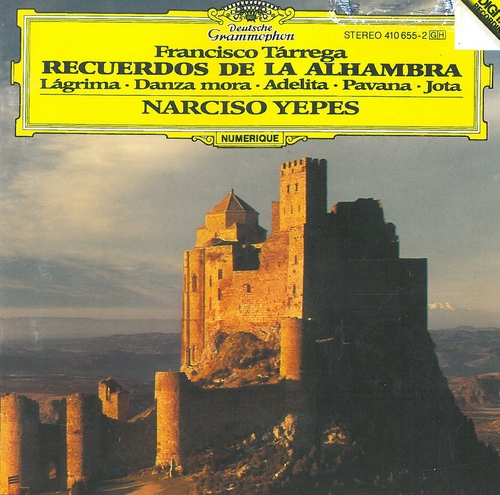 Couverture RECUERDOS DE LA ALHAMBRA...PIECES POUR GUITARE de Francisco TARREGA