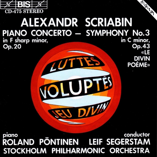 Couverture CONCERTO PIANO OP.20 / SYMPHONIE 3 "LE DIVIN POEME"OP.43 de Alexandre Nikolayev. SCRIABINE