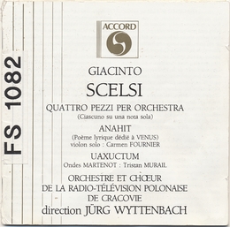 Image du média "QUATTRO PEZZI PER ORCHESTRA / ANAHIT / UAXUCTUM de Giacinto SCELSI"