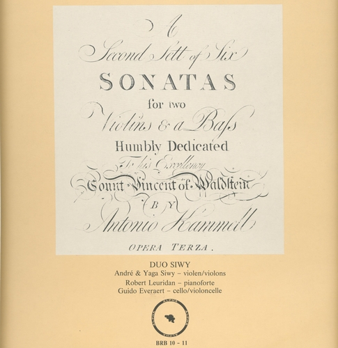 Couverture A SECOND SETT OF SIX SONATAS de Antonin KAMMEL