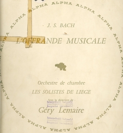 Image du média "L'OFFRANDE MUSICALE BWV 1079 de Johann Sebastian BACH"