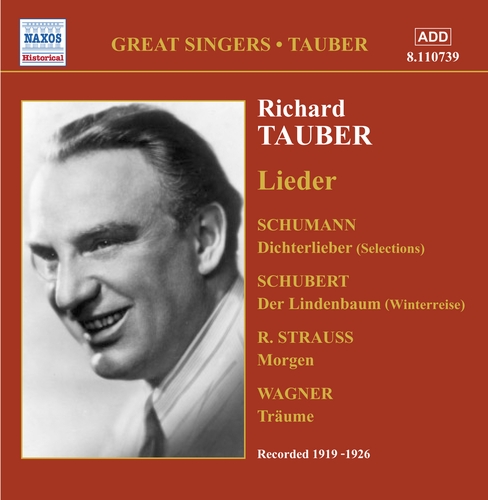 Couverture TAUBER - LIEDER (SCHUMANN, SCHUBERT, R.STRAUSS...)