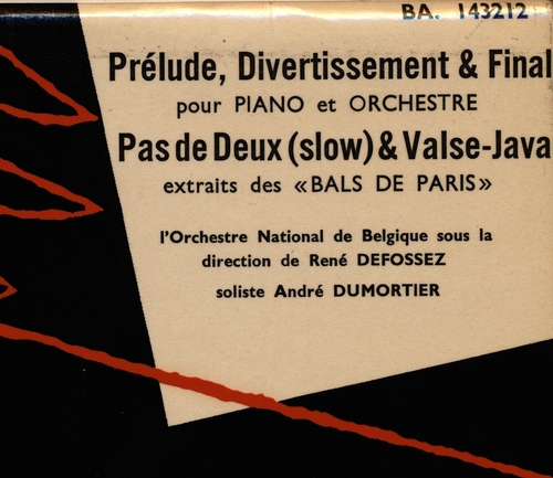 Couverture PRELUDE, DIVERTISSEMENT ET FINAL POUR PIANO ET ORCHESTRE de Léon JONGEN