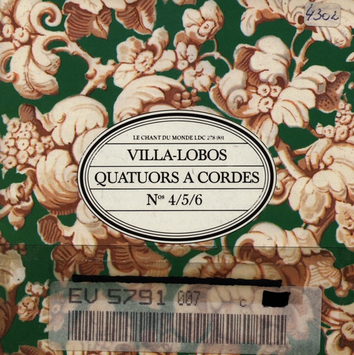 Couverture QUATUOR CORDES  4,5,6 de Heitor VILLA-LOBOS