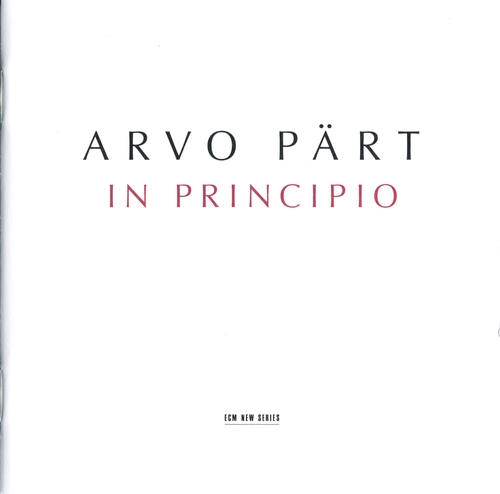 Couverture IN PRINCIPIO de Arvo PÄRT