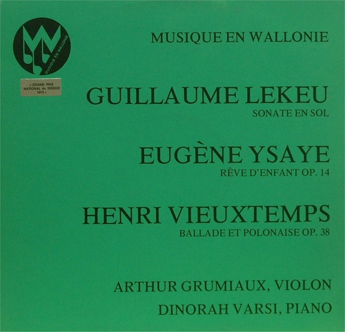 Couverture SONATE VIOLON PIANO de Guillaume LEKEU