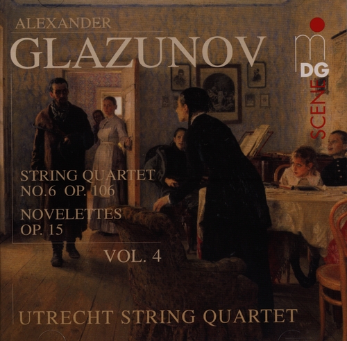 Couverture QUATUOR CORDES 6/ NOVELETTES OP.15 de Alexander Konstant. GLAZOUNOV