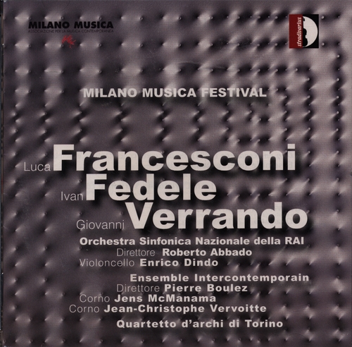 Couverture REST, CONCERTO VIOLONCELLE (+ FEDELE, VERRANDO) de Luca FRANCESCONI