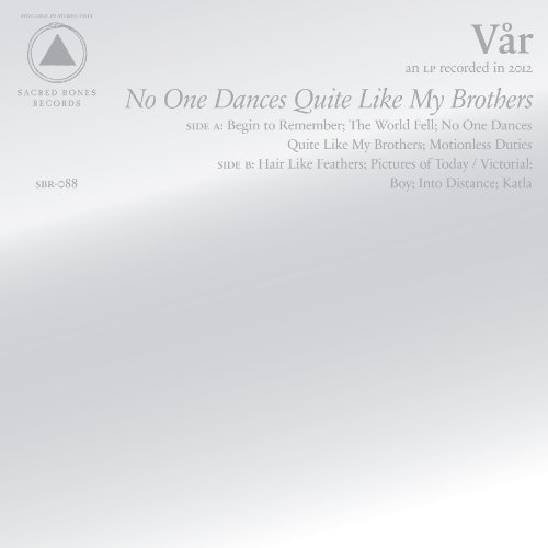 Couverture NO ONE DANCES LIKE MY BROTHERS de VAR