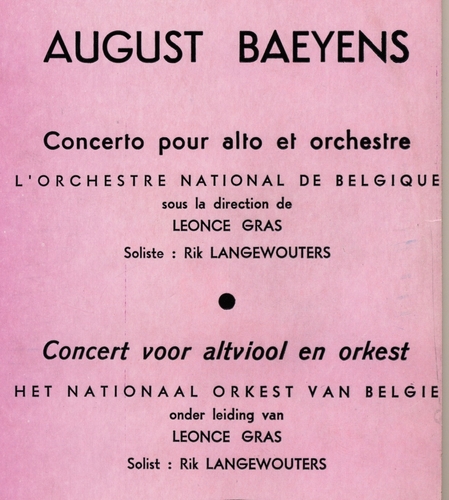 Couverture CONCERTO ALTO de August BAEYENS