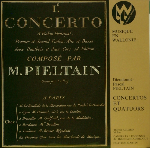 Couverture CONCERTO VIOLON / QUATUORS CORDES de Dieudonné-Pascal PIELTAIN