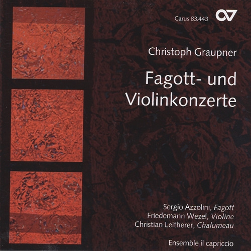 Couverture FAGOT- UND VIOLINKONZERTE de Christoph Johann GRAUPNER