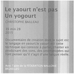 Image du média "LE YAOURT N'EST PAS UN YOGOURT de Christophe BAILLEAU"