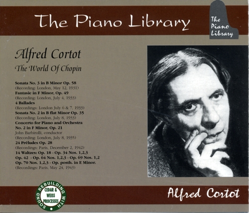 Couverture THE WORLD OF CHOPIN - ALFRED CORTOT de Fryderyk [Frédéric] CHOPIN