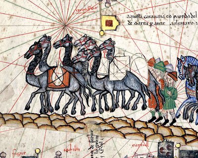 Caravane de Marco Polo - carte de Cresques Abraham, 1375