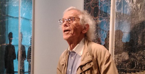 Christo à l'exposition à l'ING Art Center - Bruxelles 2017