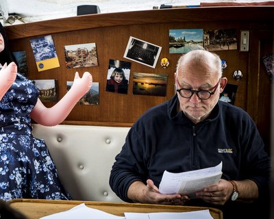 Jan Bucquoy sur le tournage de "La Dernière tentation des Belges" - (c) photo Cédric Bourgeois