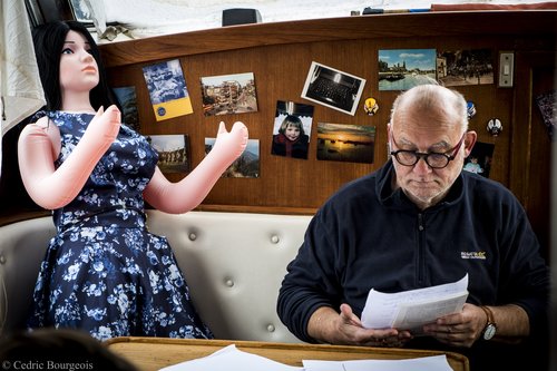 Jan Bucquoy sur le tournage de "La Dernière tentation des Belges" - (c) photo Cédric Bourgeois