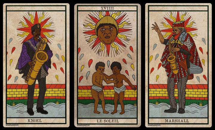 King Khan et Michael Eaton : 3 cartes du "Black Power Tarot"