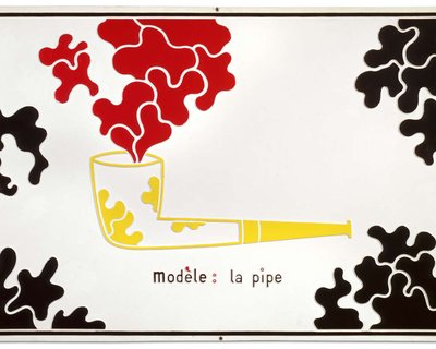 Marcel-Broodthaers-Poèmes-industriels-lettres-ouvertes_Modèle-la-pipe-1969-version-noire-rouge-et-jaune.jpg