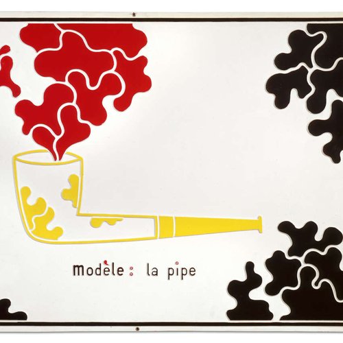 Marcel-Broodthaers-Poèmes-industriels-lettres-ouvertes_Modèle-la-pipe-1969-version-noire-rouge-et-jaune.jpg