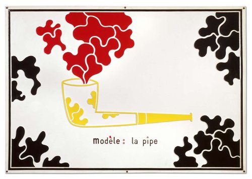 Marcel-Broodthaers-Poèmes-industriels-lettres-ouvertes_Modèle-la-pipe-1969-version-noire-rouge-et-jaune.jpg