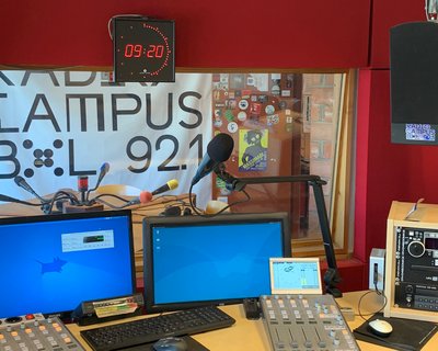 Radio Campus (Bruxelles) - studio, avril 2020