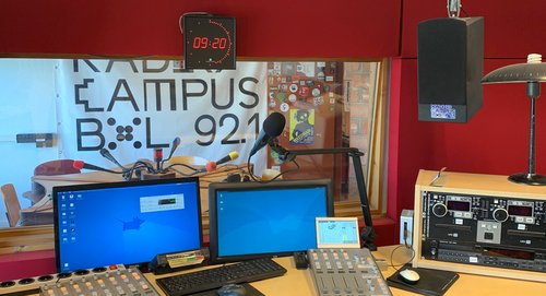 Radio Campus (Bruxelles) - studio, avril 2020