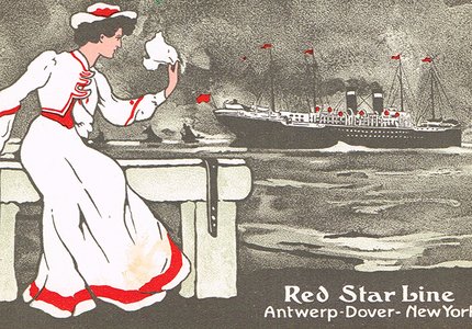 ancienne carte postale de la Red Star Line