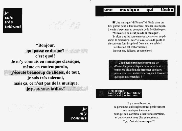 Cecil Taylor - "Ce n'est pas de la musique" 3 - brochure La Médiathèque (c) 2000